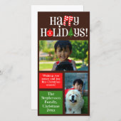 おもしろいレターアイコン色ブロック休日2写真 シーズンカード (正面/裏面)