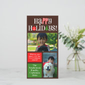 おもしろいレターアイコン色ブロック休日2写真 シーズンカード (スタンド正面)