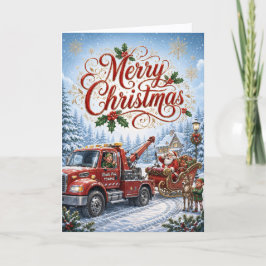 おもしろいレッカー会社クリスマスカード シーズンカード