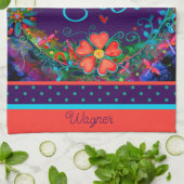 おもしろいレッズ食べ引用文フローラハート名厨房 キッチンタオル (折り畳み)