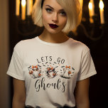おもしろいレッツゴーグルハロウィーン Tシャツ<br><div class="desc">究極のハロウィーンお祝いの準備！私たちのおもしろいGhouls NightマッチングTシャツを紹介 – 女の子と一緒にあなたの不気味な夜に完璧な追加。オレンジとブラックのクラシックハロウィーンの色合いで星やこうもりで飾られたフェミニン幽霊が登場し、これらのシャツはハロウィーンを愛するギャルのための必需品である。あなたは夜を過ごすか、町を叩くかは、この恋しく思不気味なイベントに出てはいけない。分隊を捕まえて、マッチするTシャツでハロウィーンの精神を見せろ！</div>
