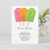 おもしろいレッツチルアイスポップ夏パーティー 招待状 (スタンド正面)