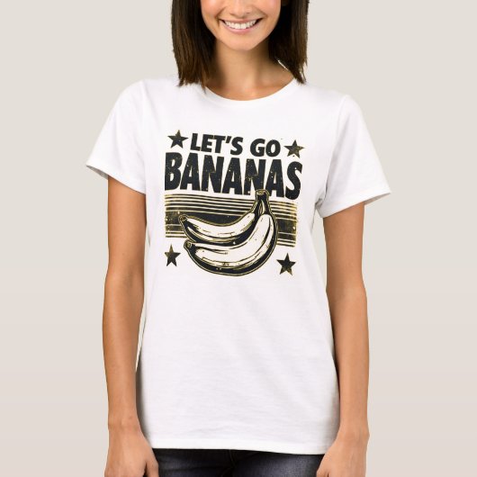 おもしろいレッツバナナズ動揺してミーム Tシャツ (正面)