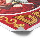 おもしろいレッドと金ゴールドサーカス書のポスター ポスター (角)