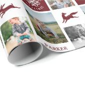 おもしろいレッドウッドランドカスタムフォトコラージュモノグラム ラッピングペーパー (ロールコーナー)