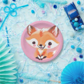 おもしろいレッドキツネ顔サファリワイルドジャングルバースデーパーティー ペーパープレート (パーティー)