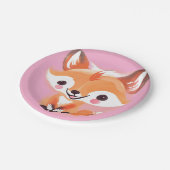 おもしろいレッドキツネ顔サファリワイルドジャングルバースデーパーティー ペーパープレート (アングル)