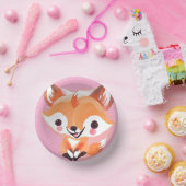 おもしろいレッドキツネ顔サファリワイルドジャングルバースデーパーティー ペーパーボウル (パーティー)