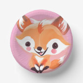おもしろいレッドキツネ顔サファリワイルドジャングルバースデーパーティー ペーパーボウル (正面)