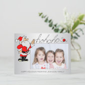 おもしろいレッドクリスマスホリデーサンタクロースフォト シーズンカード (スタンド正面)