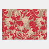 おもしろいレッドクリスマスミックス ラッピングペーパーシート (正面)