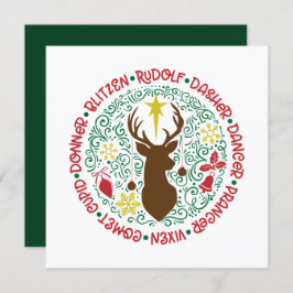 おもしろいレッドスクリプトサンタトナカイ名クリスマス シーズンカード