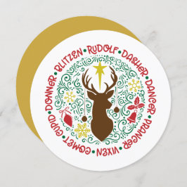 おもしろいレッドスクリプトサンタトナカイ名クリスマス シーズンカード