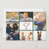 おもしろいレッドスクリプト応援お洒落トナカイ写真 シーズンカード (正面)