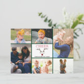 おもしろいレッドスクリプト応援お洒落トナカイ写真 シーズンカード (スタンド正面)