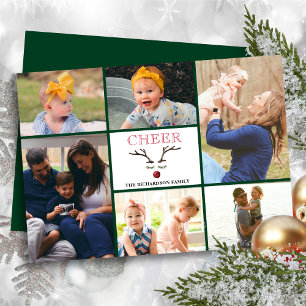 おもしろいレッドスクリプト応援お洒落トナカイ写真 シーズンカード