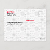 おもしろいレッドトラックホワイトスノーツリーライトパーティークリスマス ポストカード (裏面)