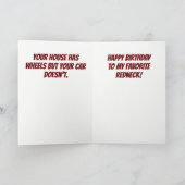 おもしろいレッドネックカージョーク誕生日 カード (内部)