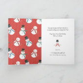 おもしろいレッドハット雪だるまベビーイットコールド外お洒落 シーズンカード (内部)