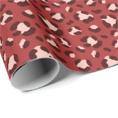 おもしろいレッドミックスクリスマスヒョウ印刷 ラッピングペーパー (ロールコーナー)