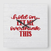 おもしろいレッド引用文オンウッド スクエア壁時計 (正面)