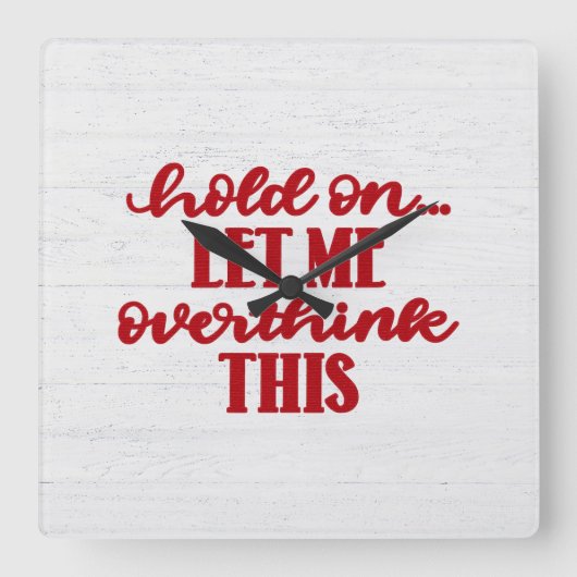 おもしろいレッド引用文オンウッド スクエア壁時計 (正面)