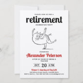 おもしろいレッド白黒漫画キャットダンス引退 招待状 (正面)