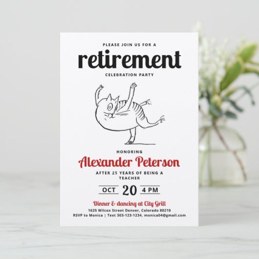 おもしろいレッド白黒漫画キャットダンス引退 招待状 (スタンド正面)