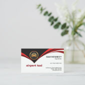 おもしろいレッド飛んでいるケープ空港タクシーサービス 名刺 (スタンド正面)