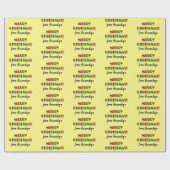 おもしろいレッド&グリーン"MERRY CHRISTMAS!",名前をカスタムする ラッピングペーパー (フラット)