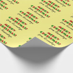 おもしろいレッド&グリーン"MERRY CHRISTMAS!",名前をカスタムする ラッピングペーパー<br><div class="desc">このおもしろいとフェスティバルのラッピング紙デザインは、キャラクターが赤か緑のメッセージ"MERRY CHRISTMAS!"を特徴としている。名前も付パーソナライズされたく。このような包装紙は、クリスマスのお祝いで他与えの人に贈り物を包装する際に使用されるかもしれない。</div>