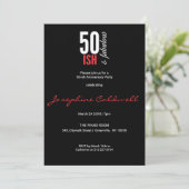 おもしろいレッド&ブラック50風と素晴らしい招待状 招待状 (スタンド正面)
