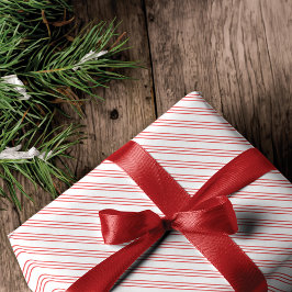 おもしろいレッド&ホワイトキャンディ缶ストライプフェスティバルクリスマス ラッピングペーパー