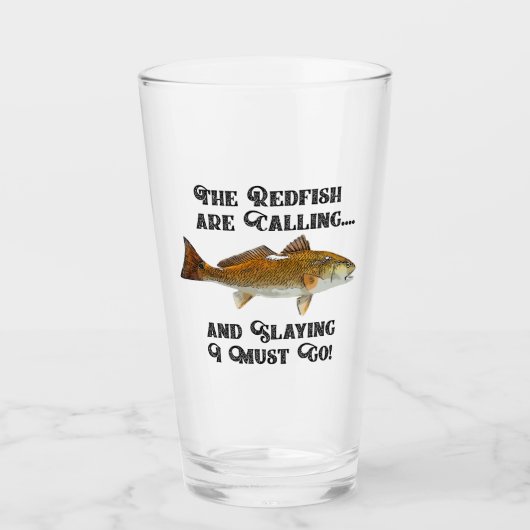 おもしろいレディフィッシュ呼出し魚釣り引用文フィッシャーマンフィッシュ タンブラーグラス (正面)