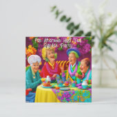 おもしろいレディースアフタヌーンハイティーガーデンパーティー3 招待状 (スタンド正面)