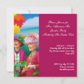 おもしろいレディースアフタヌーンハイティーガーデンパーティー5 招待状 (裏面)