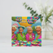 おもしろいレディースアフタヌーンハイティーガーデンパーティー6 招待状 (スタンド正面)