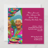 おもしろいレディースアフタヌーンハイティーガーデンパーティー6 招待状 (裏面)