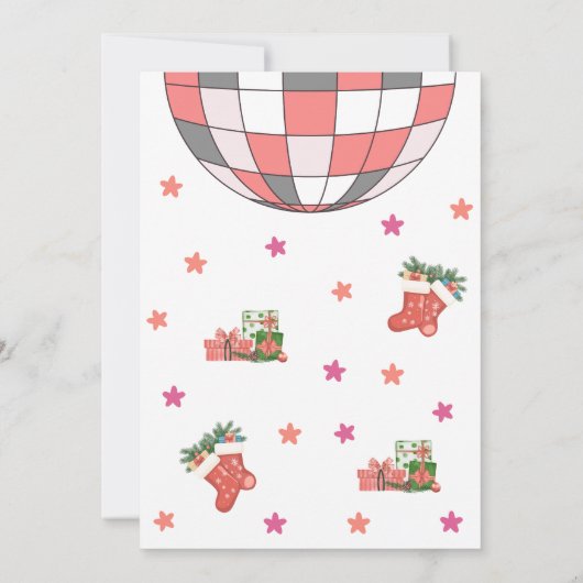 おもしろいレディースナイトフレンドマスクリスマスパーティー 招待状 (裏面)