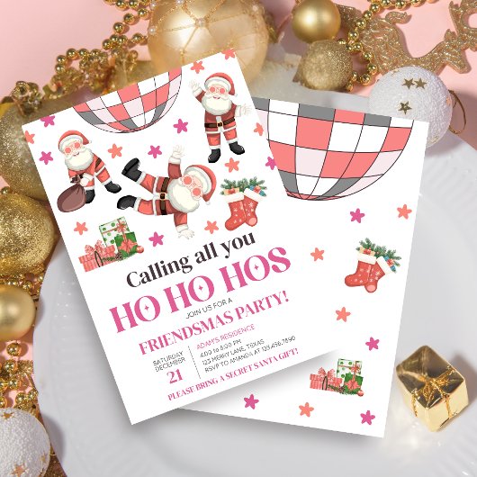 おもしろいレディースナイトフレンドマスクリスマスパーティー 招待状