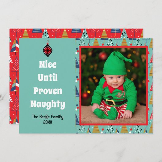 おもしろいレトロいけなのクリスマス写真 シーズンカード (正面/裏面)