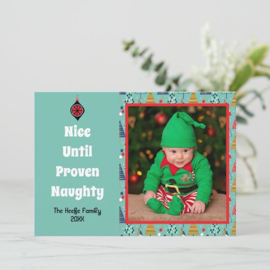 おもしろいレトロいけなのクリスマス写真 シーズンカード (スタンド正面)
