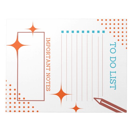 おもしろいレトロのデザイン一覧；箇条書き、箇条書き ノートパッド (正面)