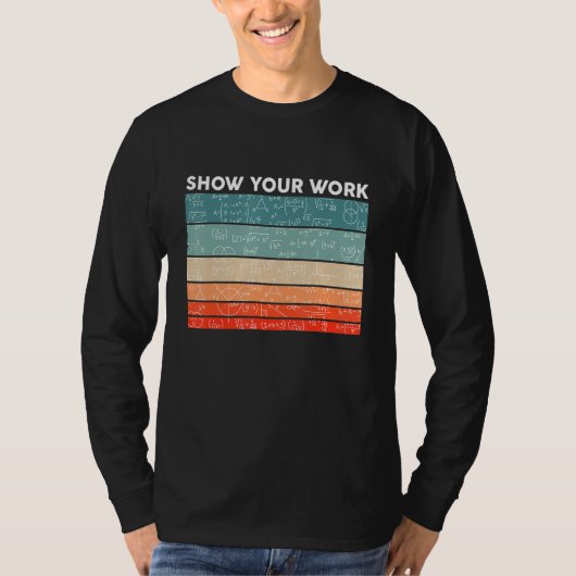 おもしろいレトロの表示Math先生教室 Tシャツ (正面)