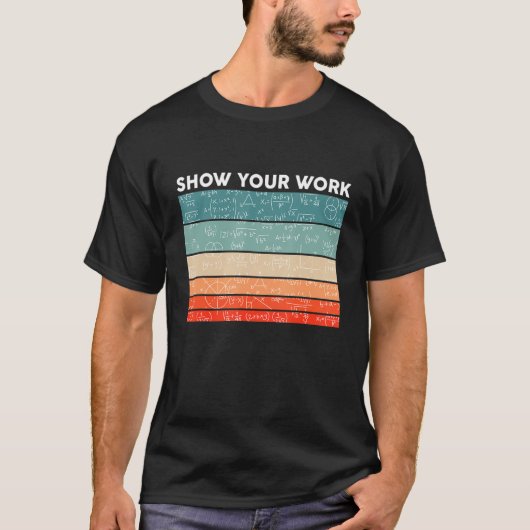 おもしろいレトロの表示Math先生教室 Tシャツ (正面)