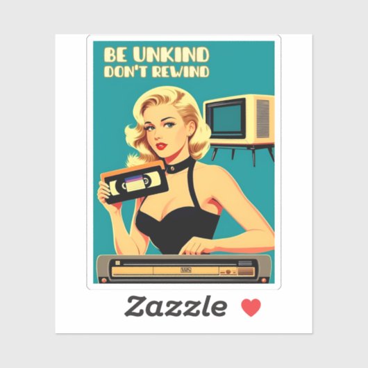 おもしろいレトロアートスタイル80sがVHSテープを巻き戻さない シール (シート)