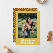 おもしろいレトロイエローパターン花嫁の提案 ノートカード (正面/裏面インサイチュ)