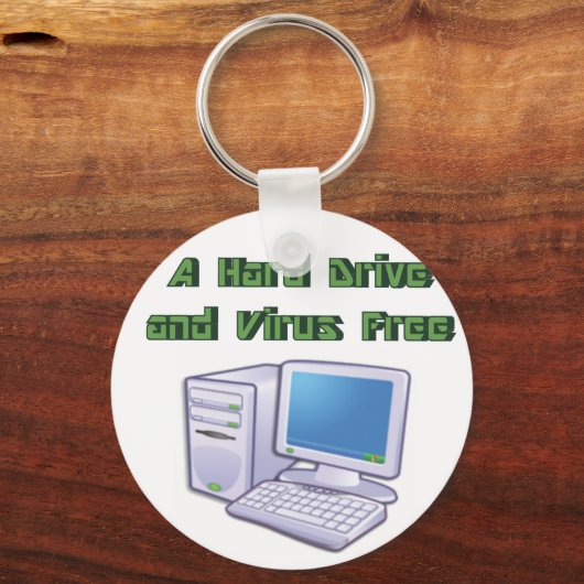 おもしろいレトロウイルスフリーのコンピュータギークおたく キーホルダー (正面)
