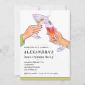 おもしろいレトロカクテル71th birthday Party 招待状 (正面)