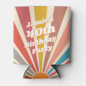 おもしろいレトロカスタム40th誕生日ヴィンテージ写真 缶クーラー (正面)